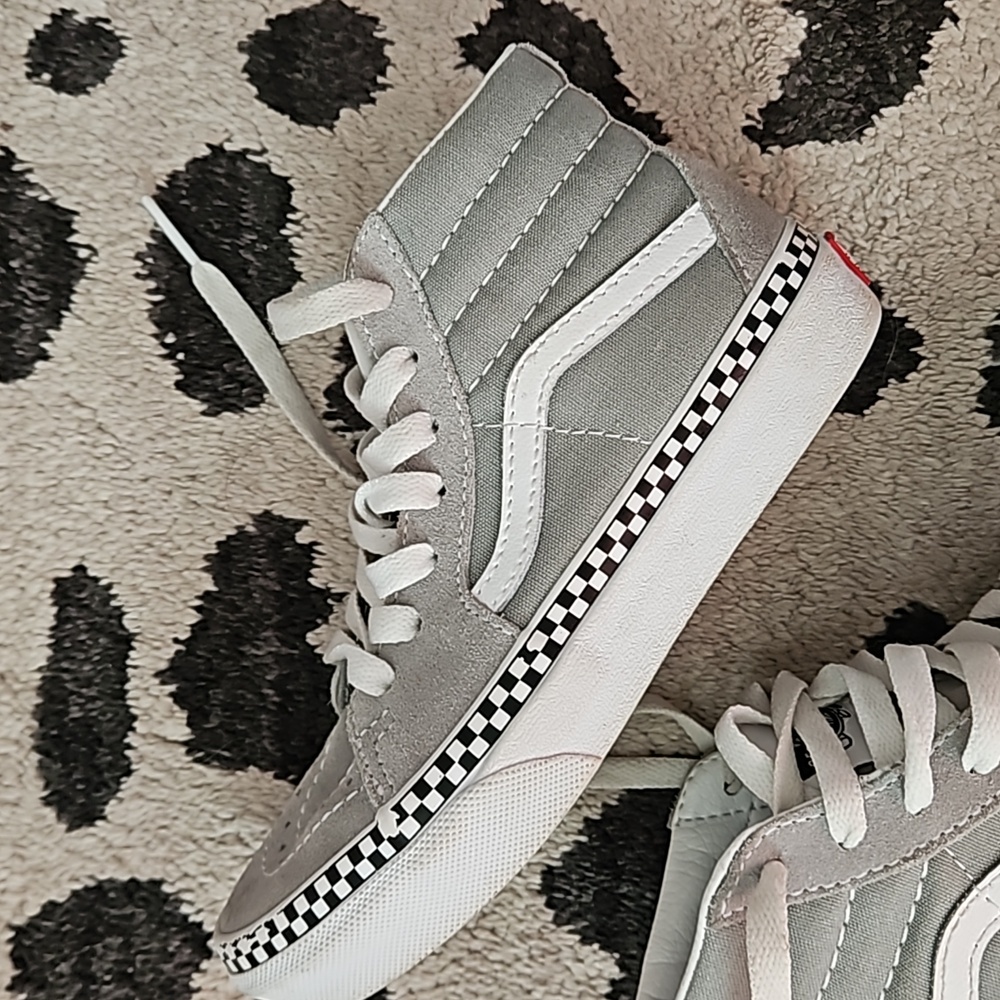 Vans Old Skool Ska-Hi Gray Suede Canvas Shoes Size 1 - Picture 2 of 9